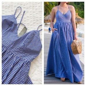 NWT J.Crew gingham maxi dress